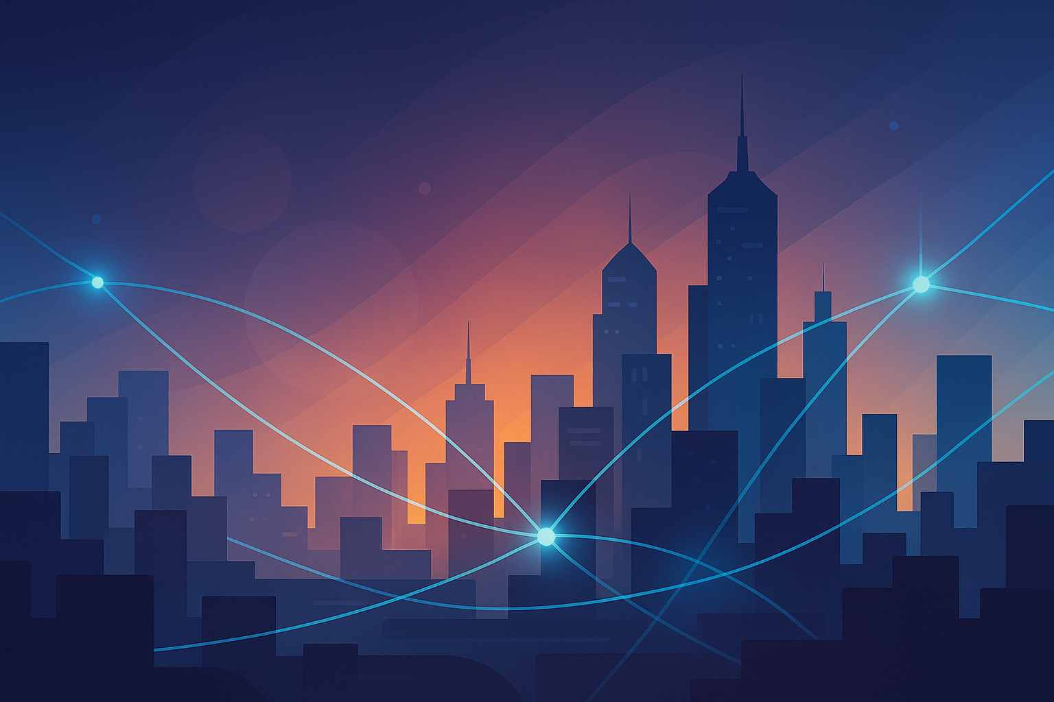 Abstract city skyline representing visionary infrastructure